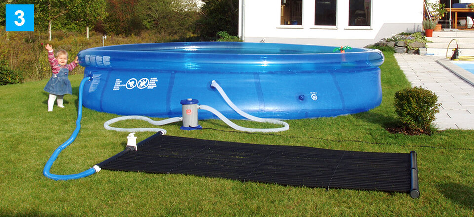 Aufbau Solarmatte für kleine Pools und Planschbecken