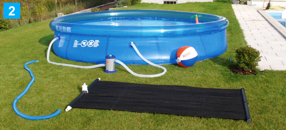 Aufbau Solarmatte für kleine Pools und Aufstellbecken