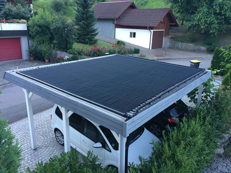 Solar Poolheizung auf dem Carport selber bauen