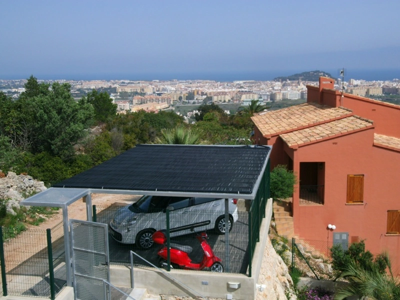 Solar Poolheizung auf dem Carport - selbst gebaut