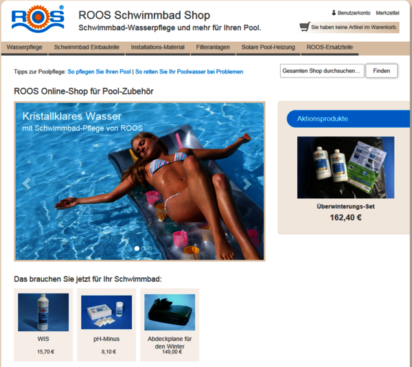 Schwimmbad-Shop Pool Pflegeprodukte einfach im Pool Shop kaufen