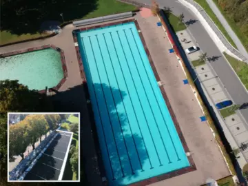 Solaranlage für öffentliches Schwimmbad - Schwimmbadheizung