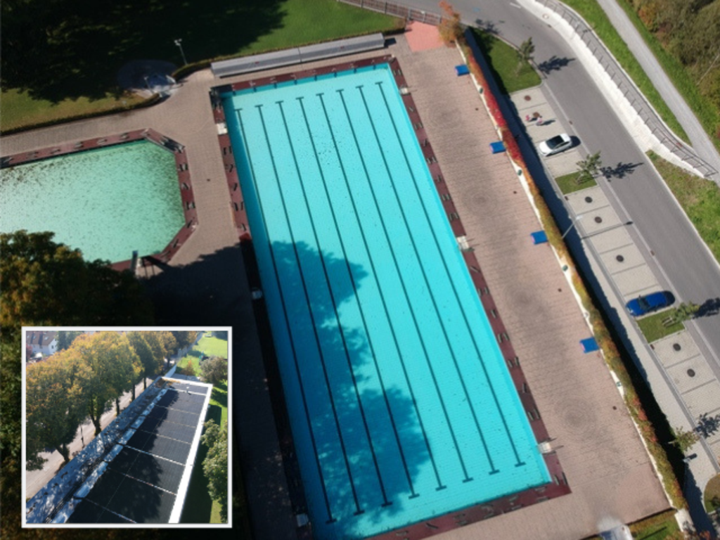 Solaranlage für öffentliches Schwimmbad