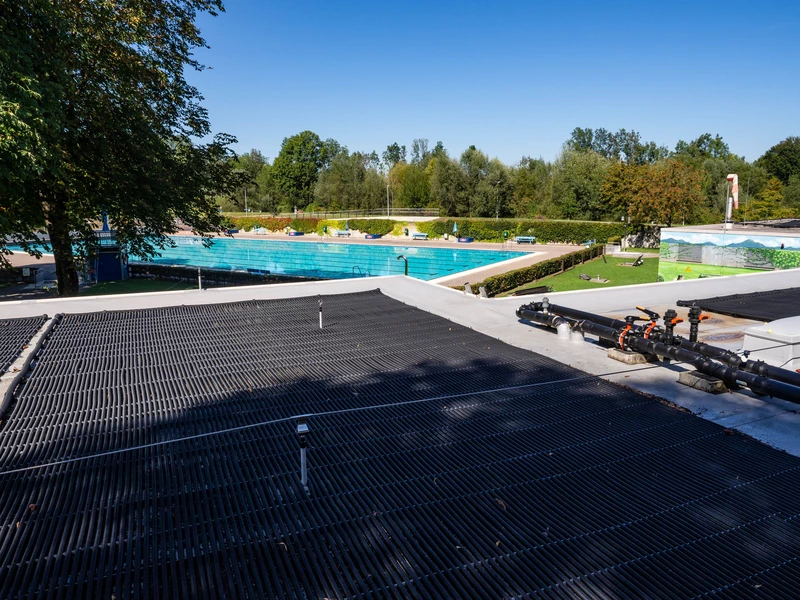 Solar Schwimmbadheizung für öffentliche Bäder - Freibad in Kolbermoor Deutschland